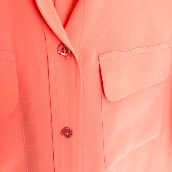 Equipment sleeveless silk button up blouse coral s - Picture 3 of 4